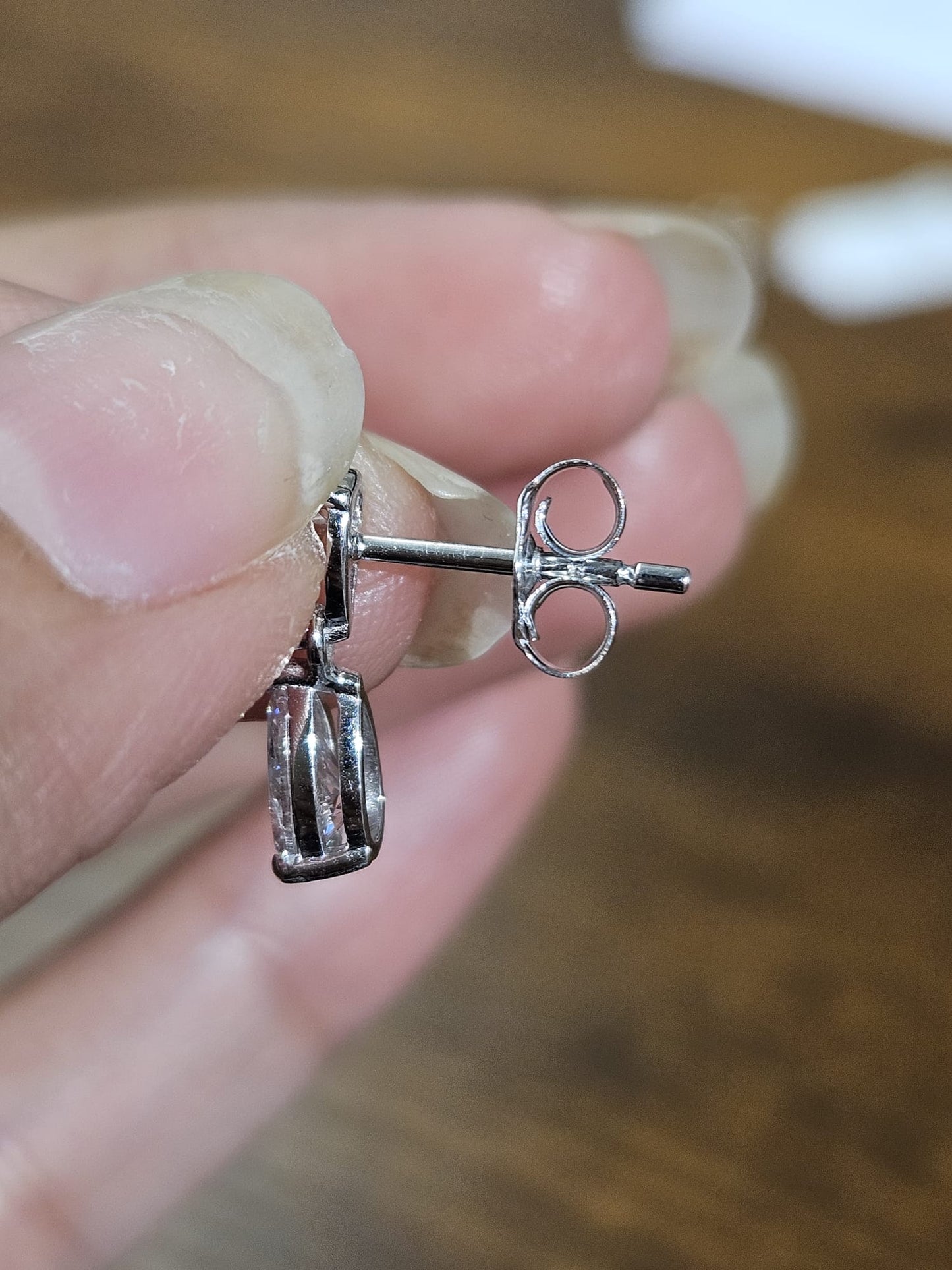 1.59cttw Pear Shape White Gold Small Lab Diamond Dangle Earring