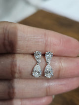 1.59cttw Pear Shape White Gold Small Lab Diamond Dangle Earring