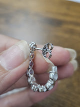 3.54ct White Gold Round Lab Diamond Hoops