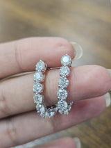 3.54ct White Gold Round Lab Diamond Hoops