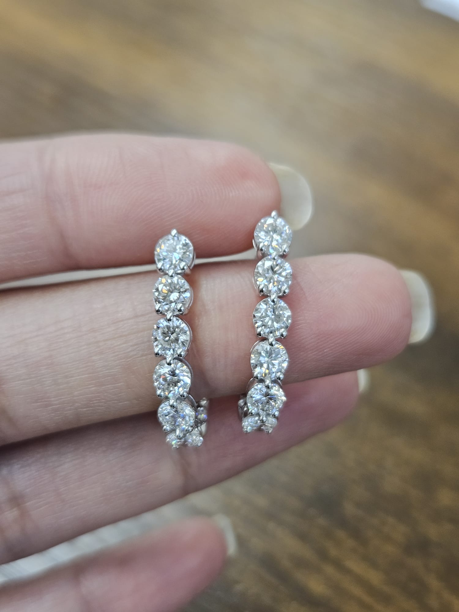 3.54ct White Gold Round Lab Diamond Hoops