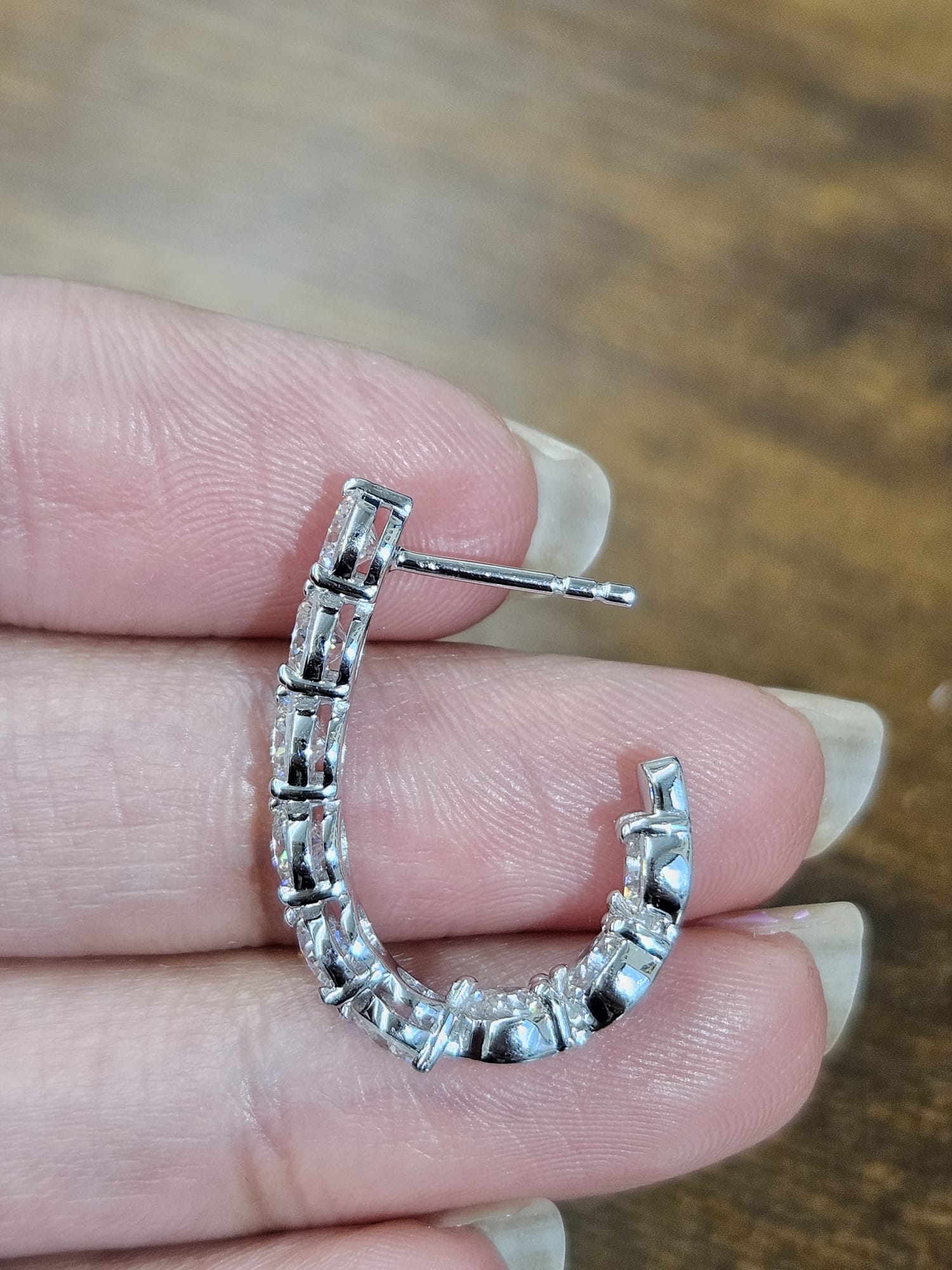 3.54ct White Gold Round Lab Diamond Hoops