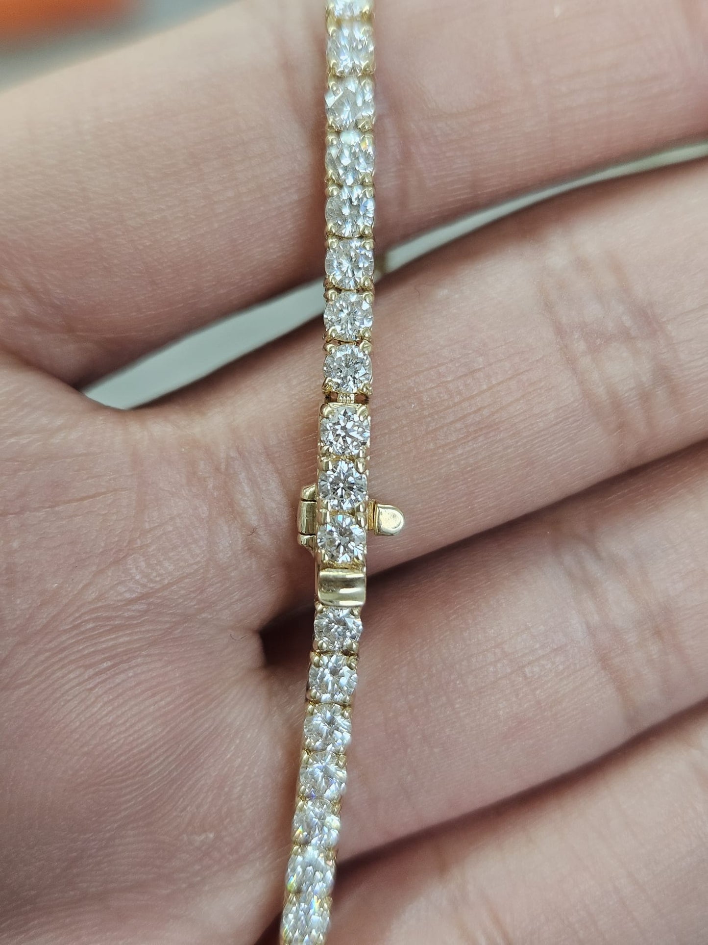 3.85ct Yellow Gold Lab Diamond 7" Tennis Bracelet