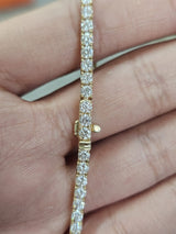 3.85ct Yellow Gold Lab Diamond 7" Tennis Bracelet