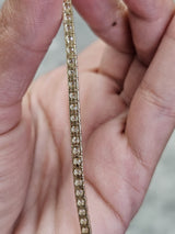 3.85ct Yellow Gold Lab Diamond 7" Tennis Bracelet