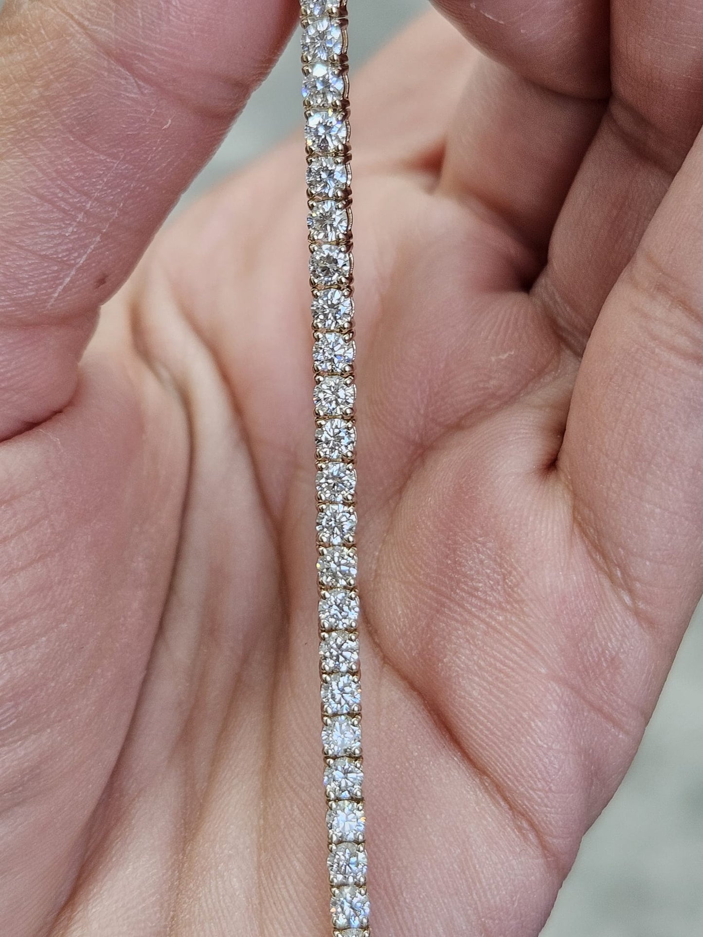 3.85ct Yellow Gold Lab Diamond 7" Tennis Bracelet