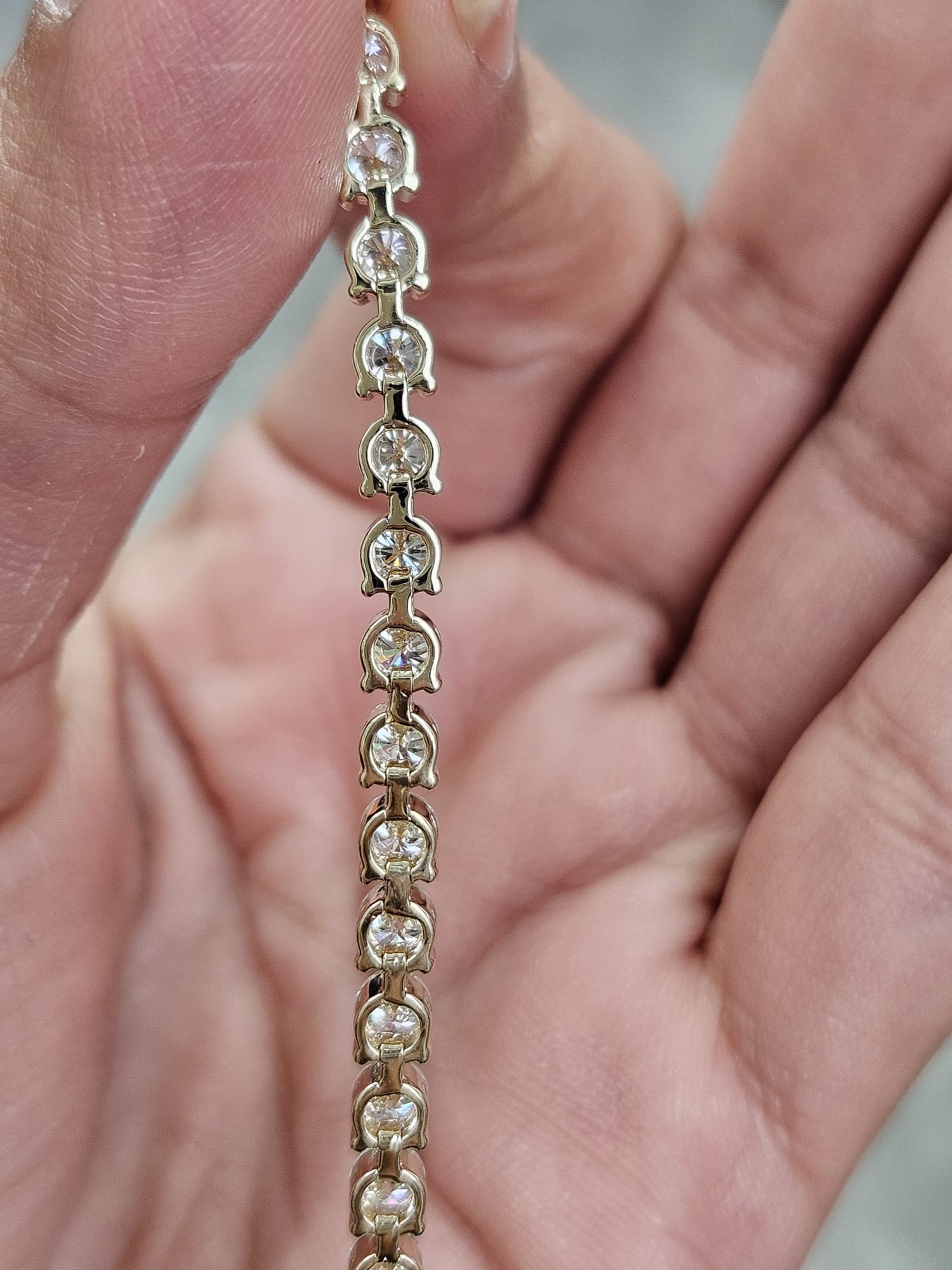 6ct Yellow Gold 3 Prongs Lab Diamond 7" Tennis Bracelet