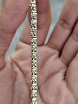 6ct Yellow Gold 3 Prongs Lab Diamond 7" Tennis Bracelet
