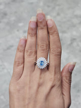 1.38ct White Gold with Blue Lab Diamond Ring