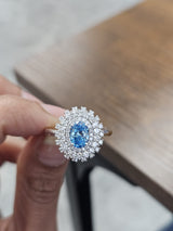 1.38ct White Gold with Blue Lab Diamond Ring