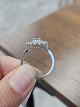 1.38ct White Gold with Blue Lab Diamond Ring