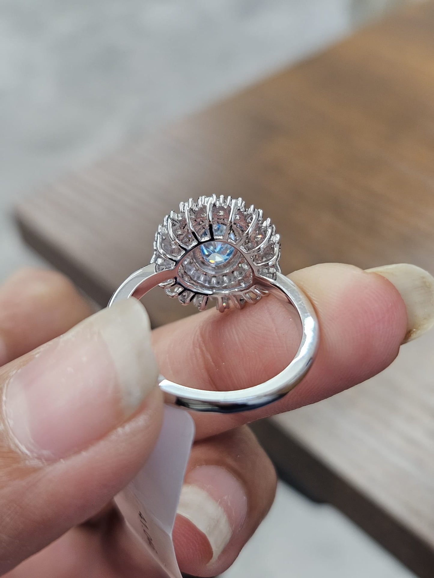 1.38ct White Gold with Blue Lab Diamond Ring