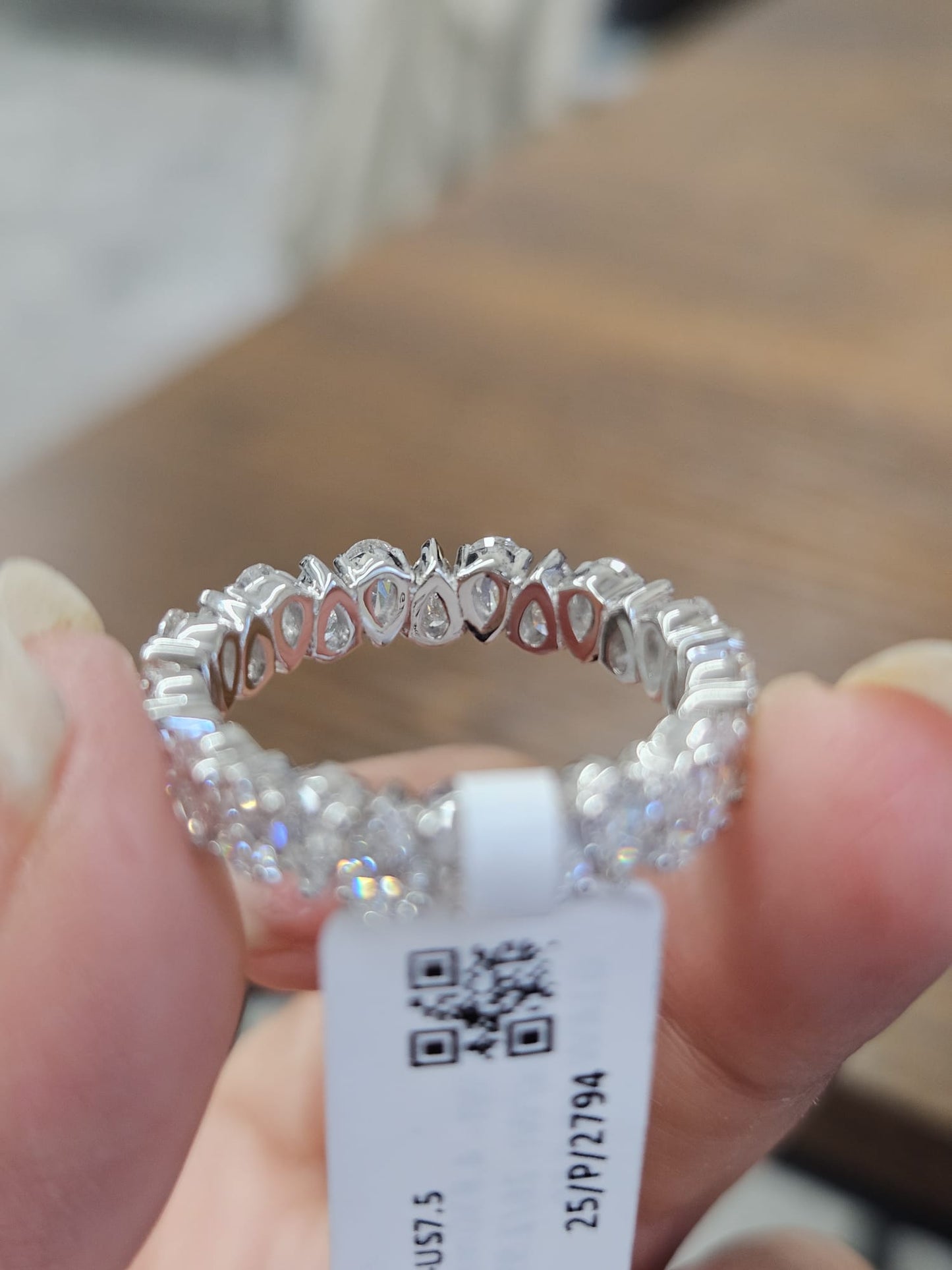 2.95ct White Gold Pear Lab Diamond Eternity Band
