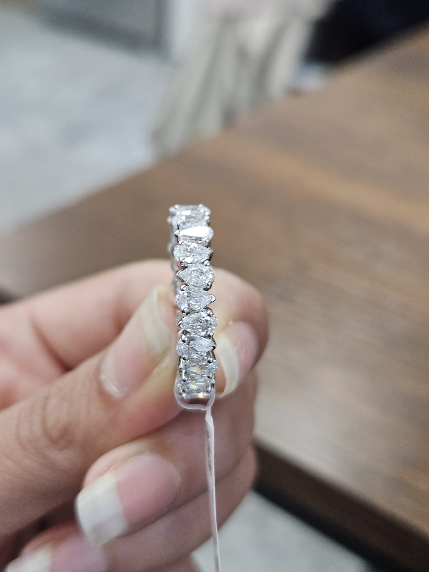 2.95ct White Gold Pear Lab Diamond Eternity Band