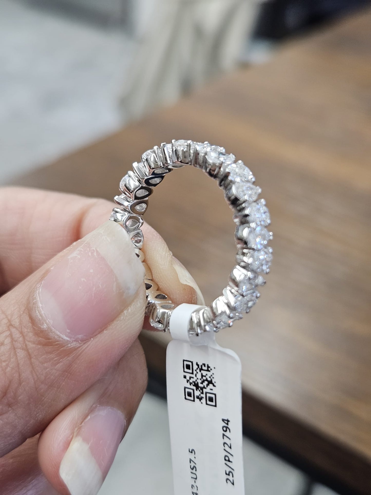 2.95ct White Gold Pear Lab Diamond Eternity Band
