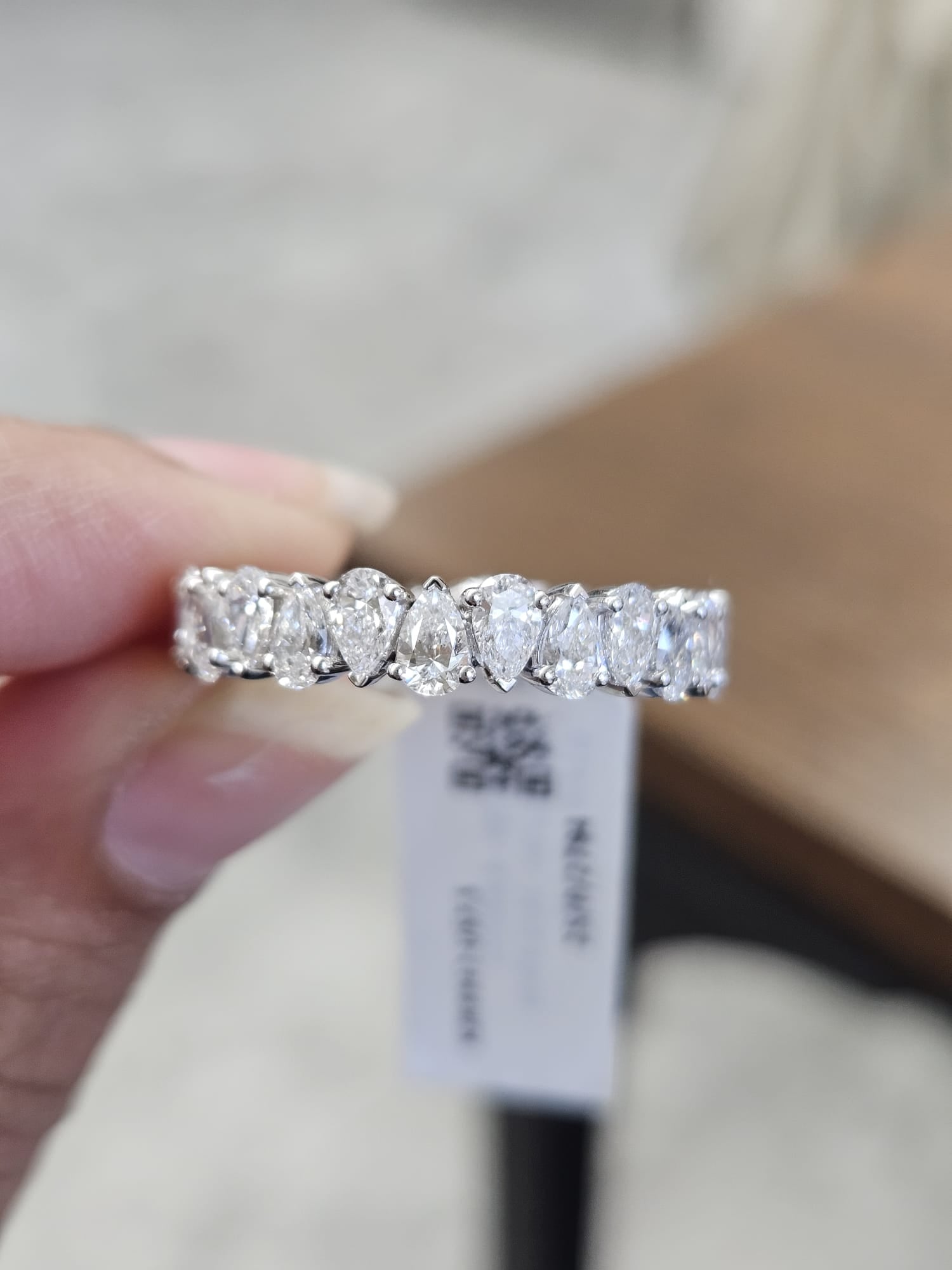 2.95ct White Gold Pear Lab Diamond Eternity Band