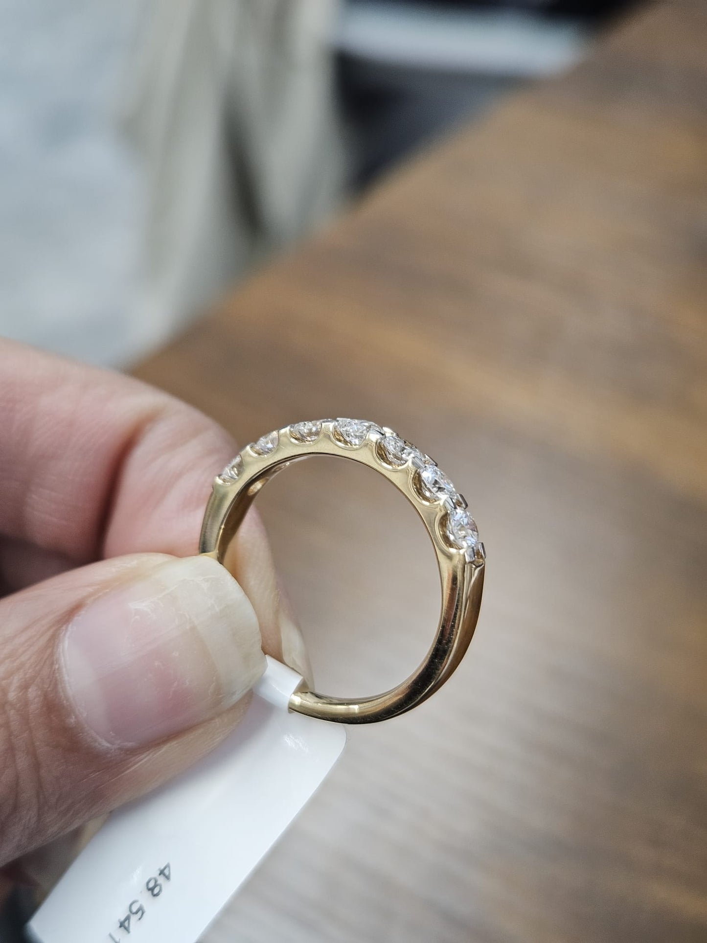 1.01ct Yellow Gold Round Lab Diamond Band