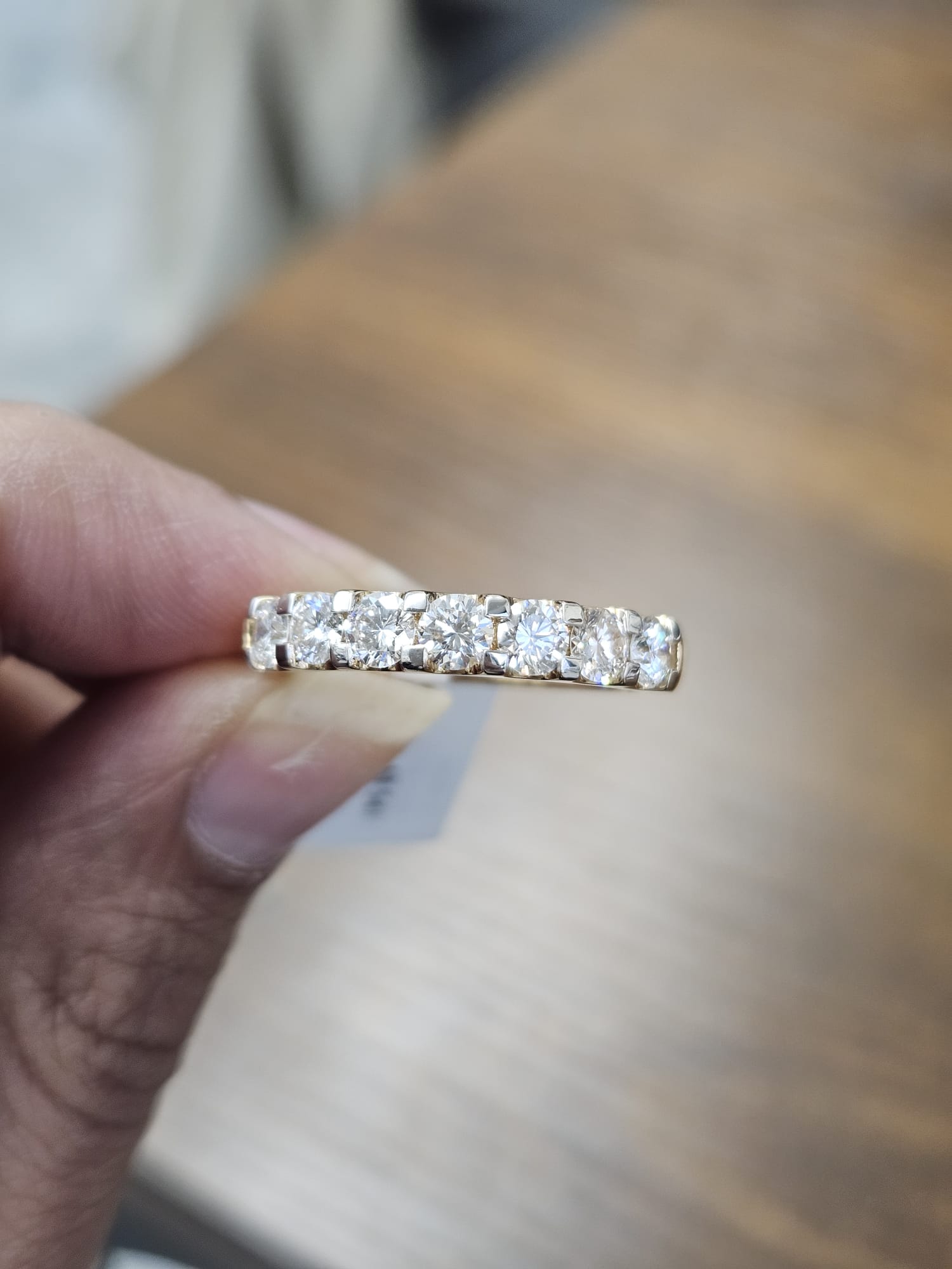 1.01ct Yellow Gold Round Lab Diamond Band