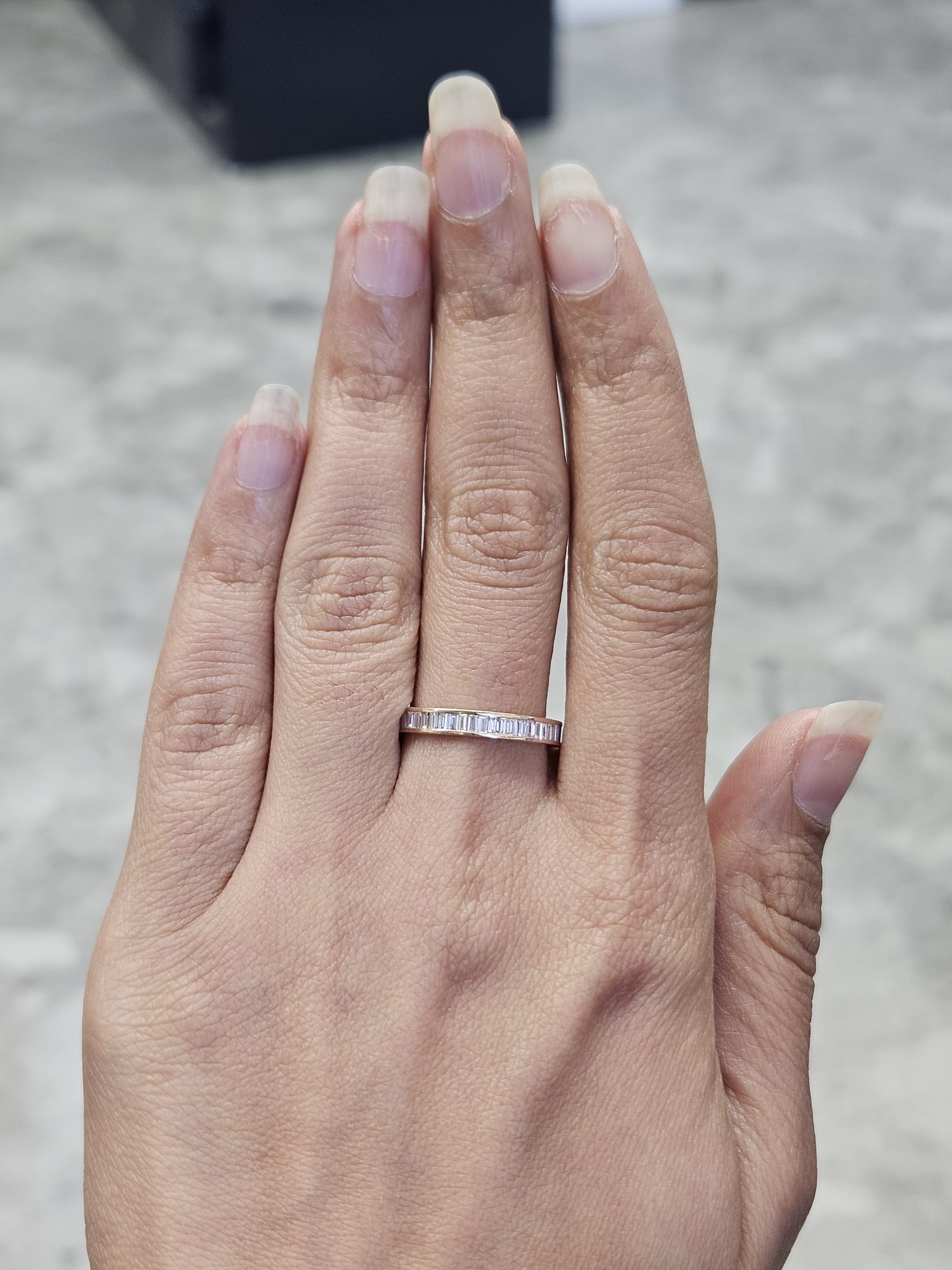 0.88ct Rose Gold Emerald Lab Diamond Eternity Band