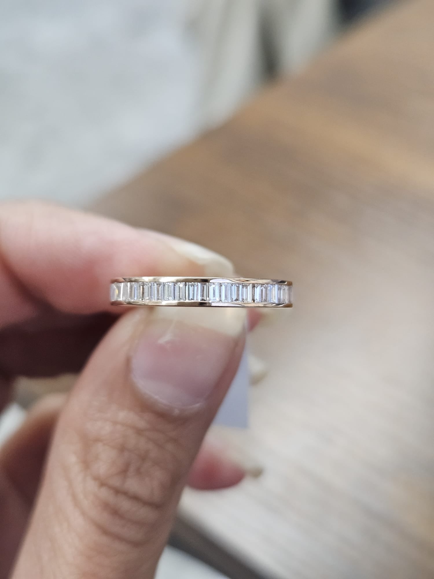 0.88ct Rose Gold Emerald Lab Diamond Eternity Band