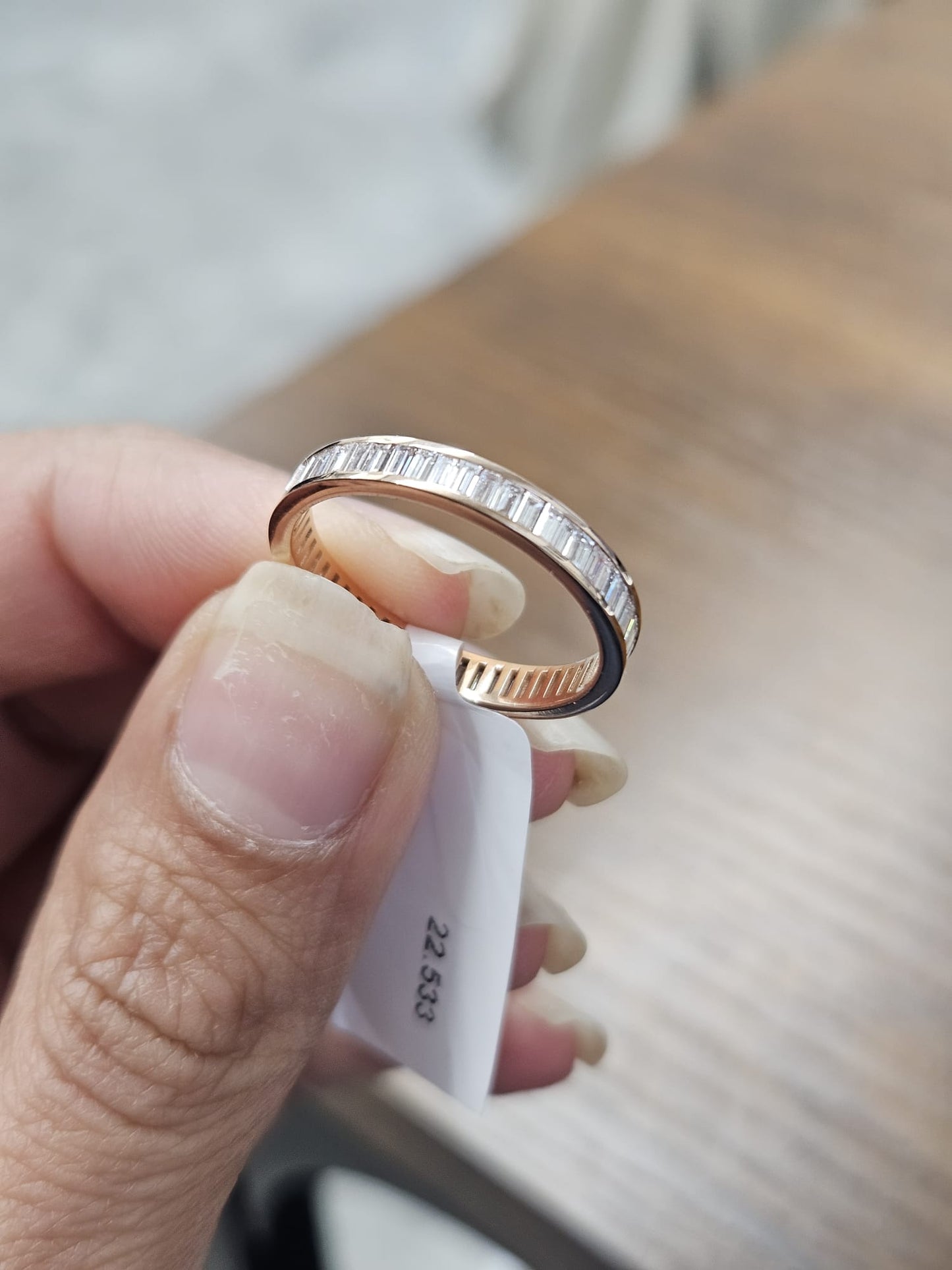 0.88ct Rose Gold Emerald Lab Diamond Eternity Band