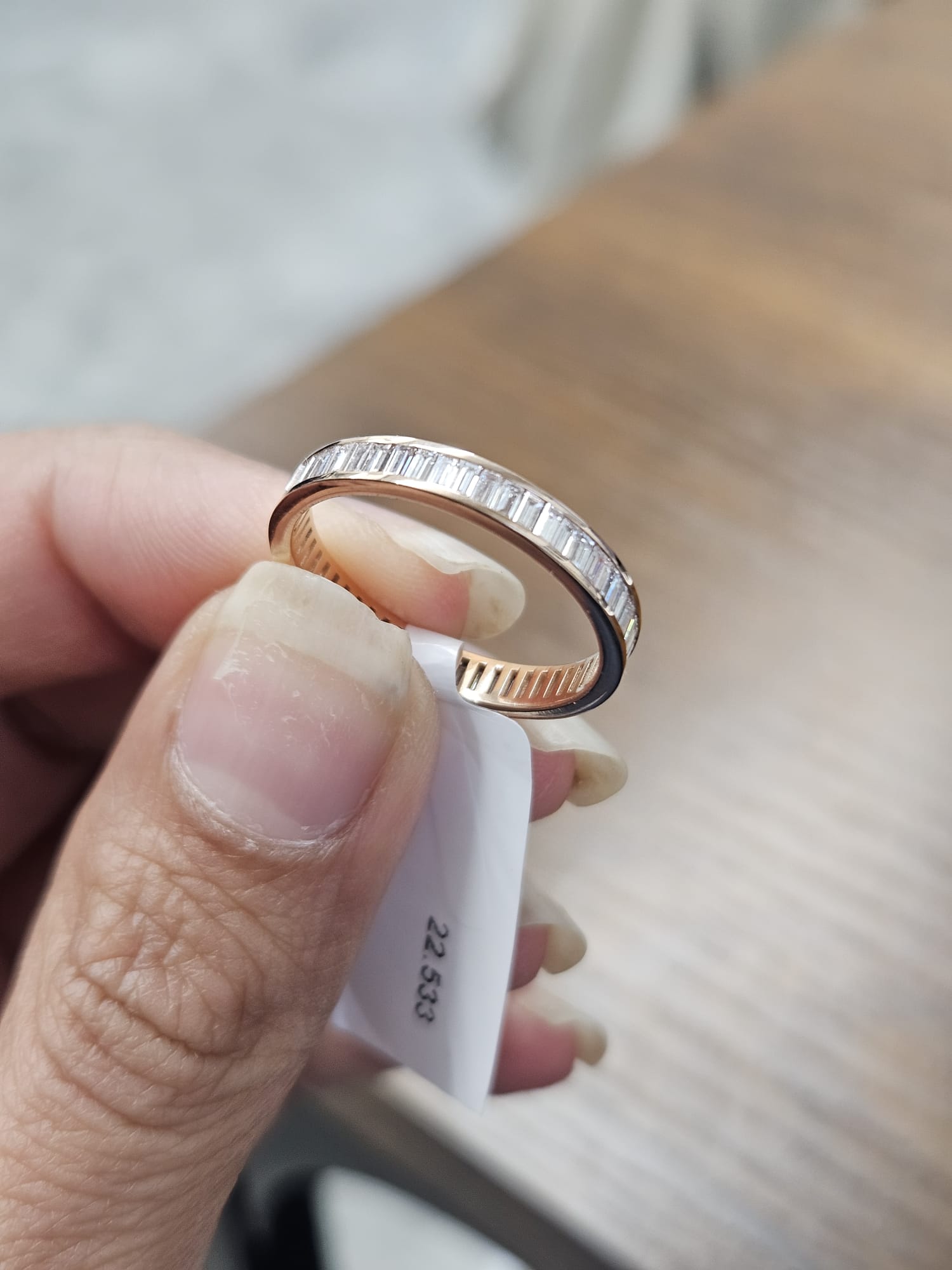 0.88ct Rose Gold Emerald Lab Diamond Eternity Band