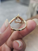 3.06ct Yellow Gold Heart Shape Lab Diamond Ring