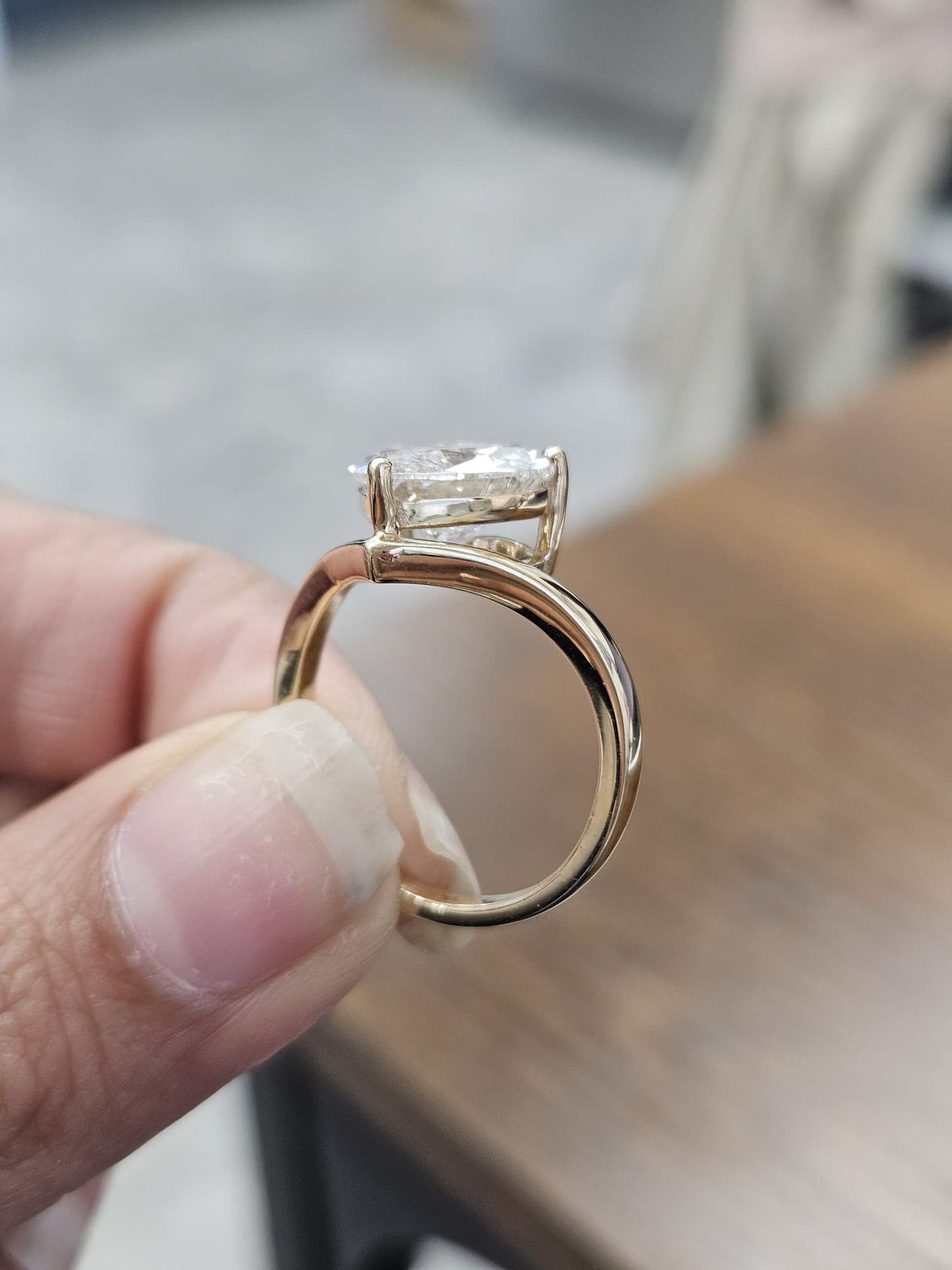 3.06ct Yellow Gold Heart Shape Lab Diamond Ring