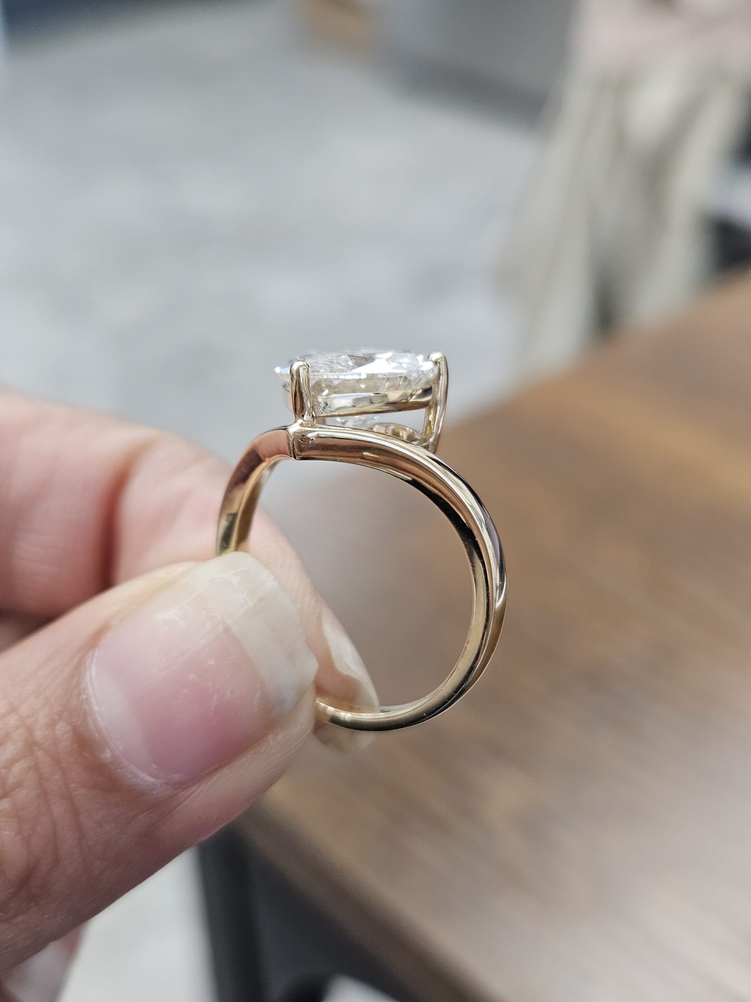 3.06ct Yellow Gold Heart Shape Lab Diamond Ring
