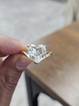 3.06ct Yellow Gold Heart Shape Lab Diamond Ring