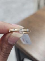 0.14ct Yellow Gold Matt Finish Round Lab Diamond Band