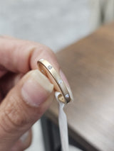 0.14ct Yellow Gold Matt Finish Round Lab Diamond Band
