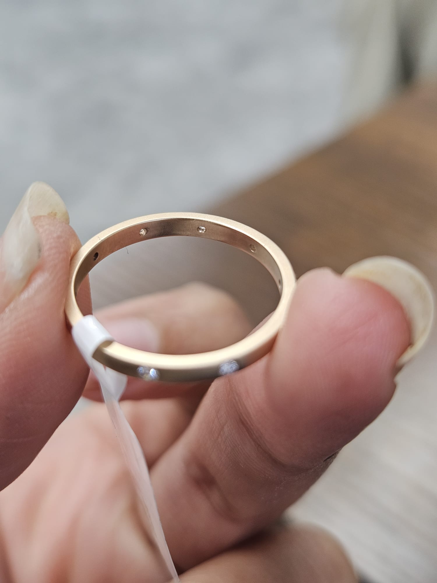 0.14ct Yellow Gold Matt Finish Round Lab Diamond Band