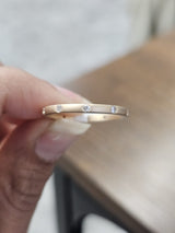 0.14ct Yellow Gold Matt Finish Round Lab Diamond Band
