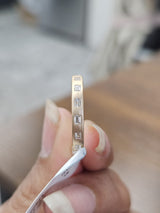 0.46ct Yellow Gold Matt Finish Emerald Lab Diamond Band