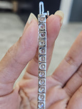 13.5ct White Gold Round Lab Diamond 7" Bracelet