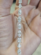 Sold to Sanah 7.95ct White Gold Multi Shape Lab Diamond 7" Bracelet