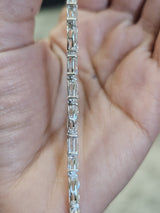 Sold to Sanah 7.95ct White Gold Multi Shape Lab Diamond 7" Bracelet