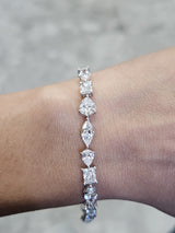 Sold to Sanah 7.95ct White Gold Multi Shape Lab Diamond 7" Bracelet