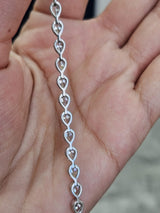 9.56Ct White Gold Bezel Set Pear Shape Lab Diamond 7" Bracelet