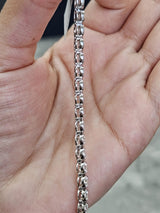 6.63Ct White Gold Bezel Set Round Lab Diamond 7" Bracelet