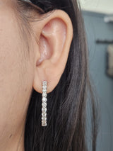 3.86ct White Gold Lab Diamond In & Out Hoops