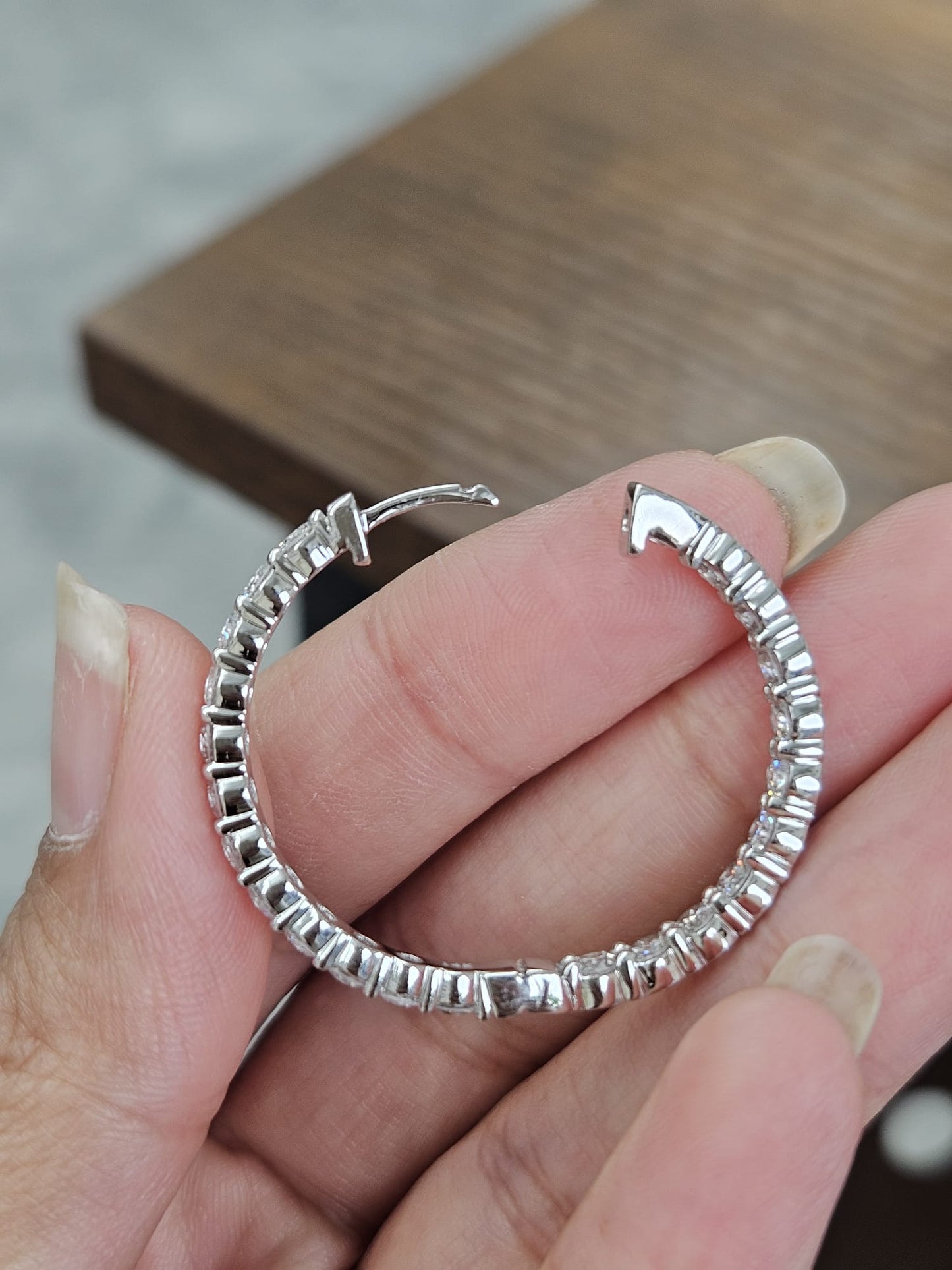 3.86ct White Gold Lab Diamond In & Out Hoops