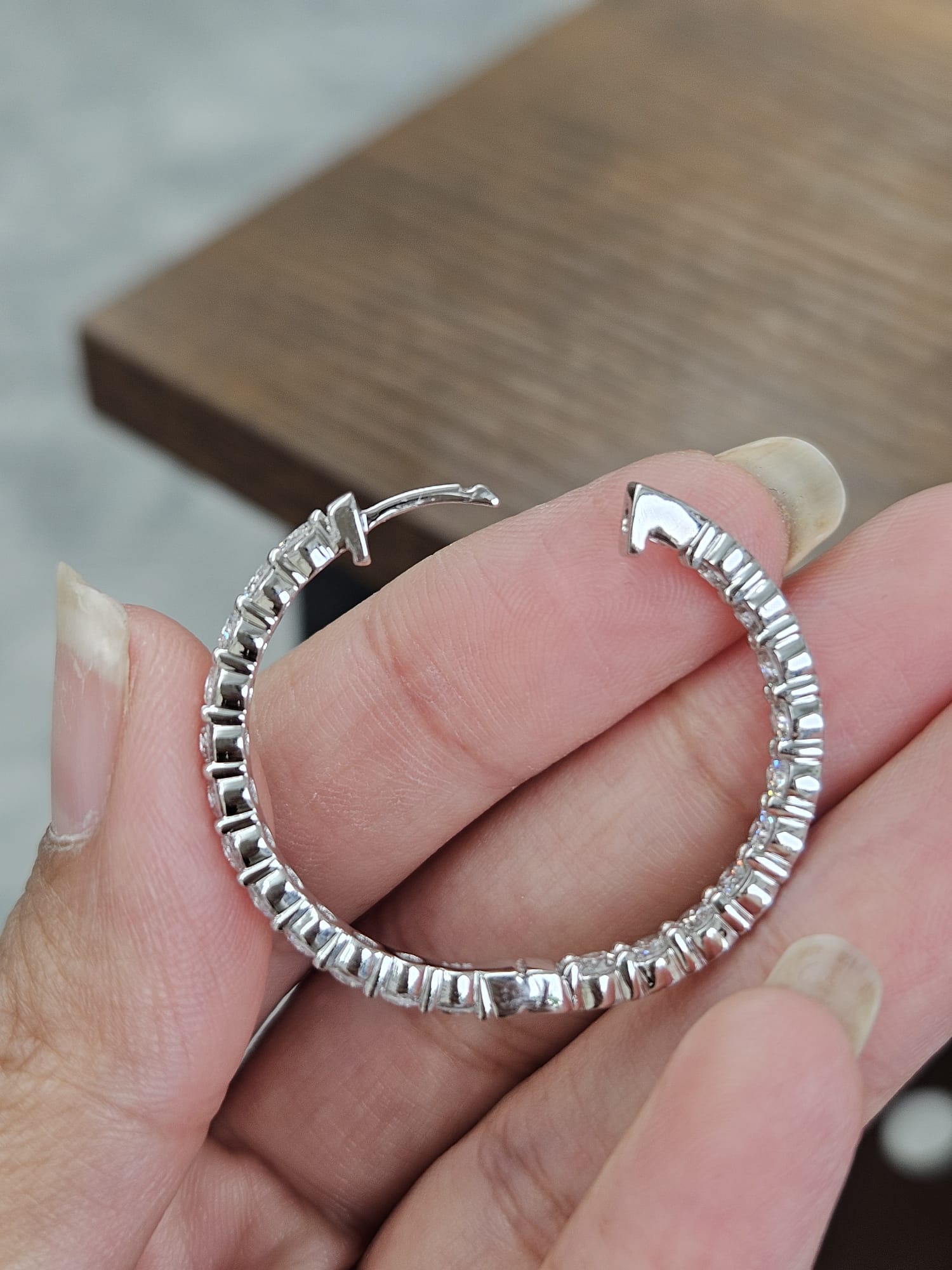 3.86ct White Gold Lab Diamond In & Out Hoops