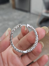 3.8ct White Gold Lab Diamond In & Out Hoops
