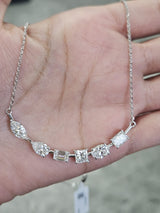 4.49ct White Gold Multi Shape Lab Diamond 16" Necklace