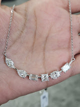 4.49ct White Gold Multi Shape Lab Diamond 16" Necklace