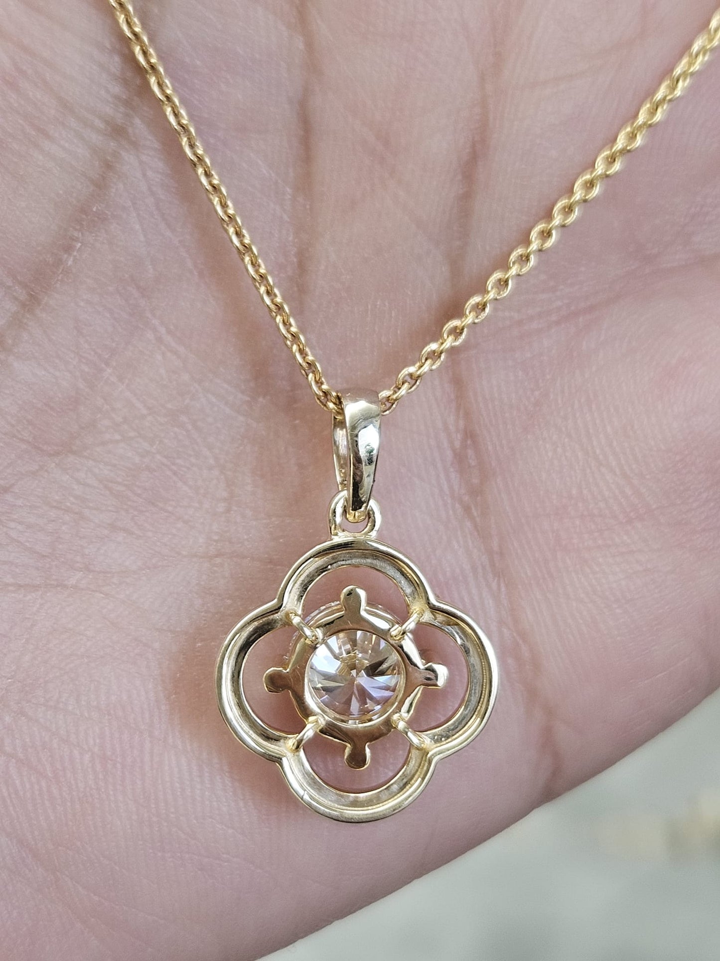 1.67ct Yellow Gold Lab Diamond 16.75" Necklace
