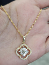 1.67ct Yellow Gold Lab Diamond 16.75" Necklace