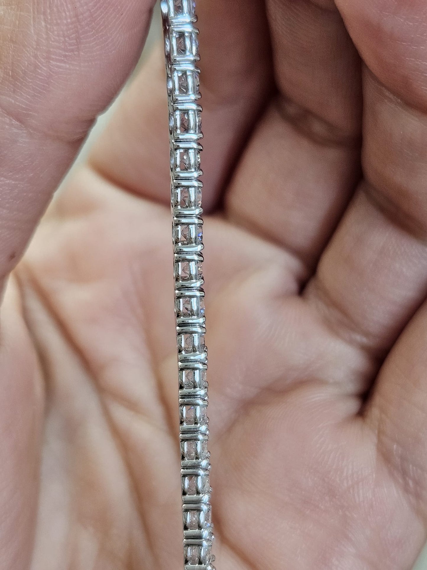 5.6cttw White Gold Lab Diamond 7" Bracelet